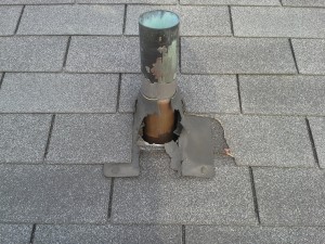 Damaged Pipe Flashing